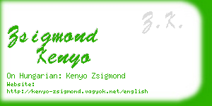 zsigmond kenyo business card